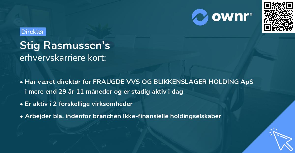 Stig Rasmussen's erhvervskarriere kort