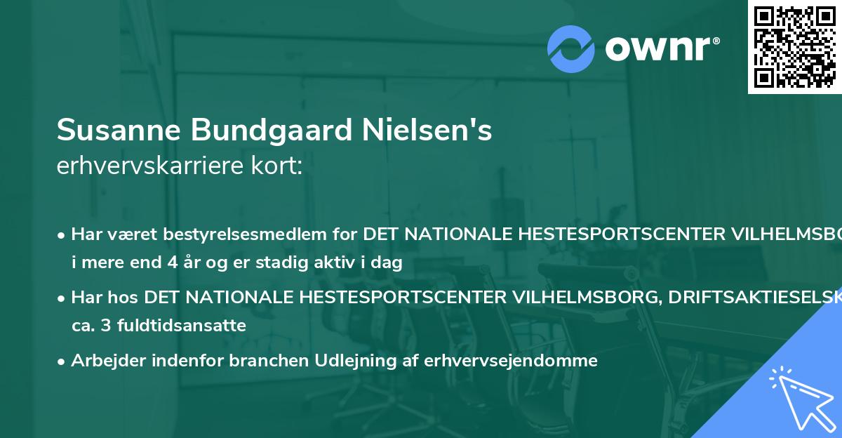 Susanne Bundgaard Nielsen's erhvervskarriere kort