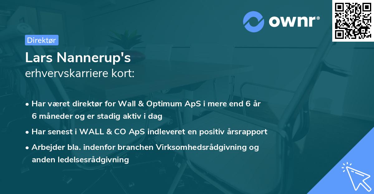 Lars Nannerup's erhvervskarriere kort