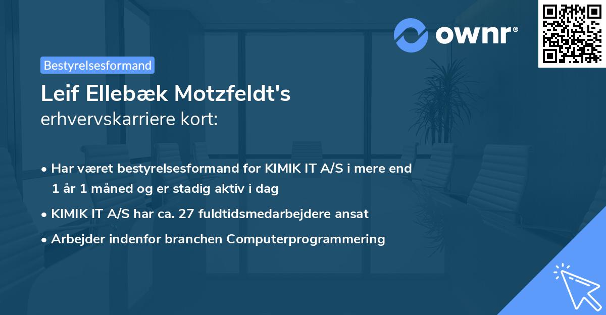 Leif Ellebæk Motzfeldt's erhvervskarriere kort
