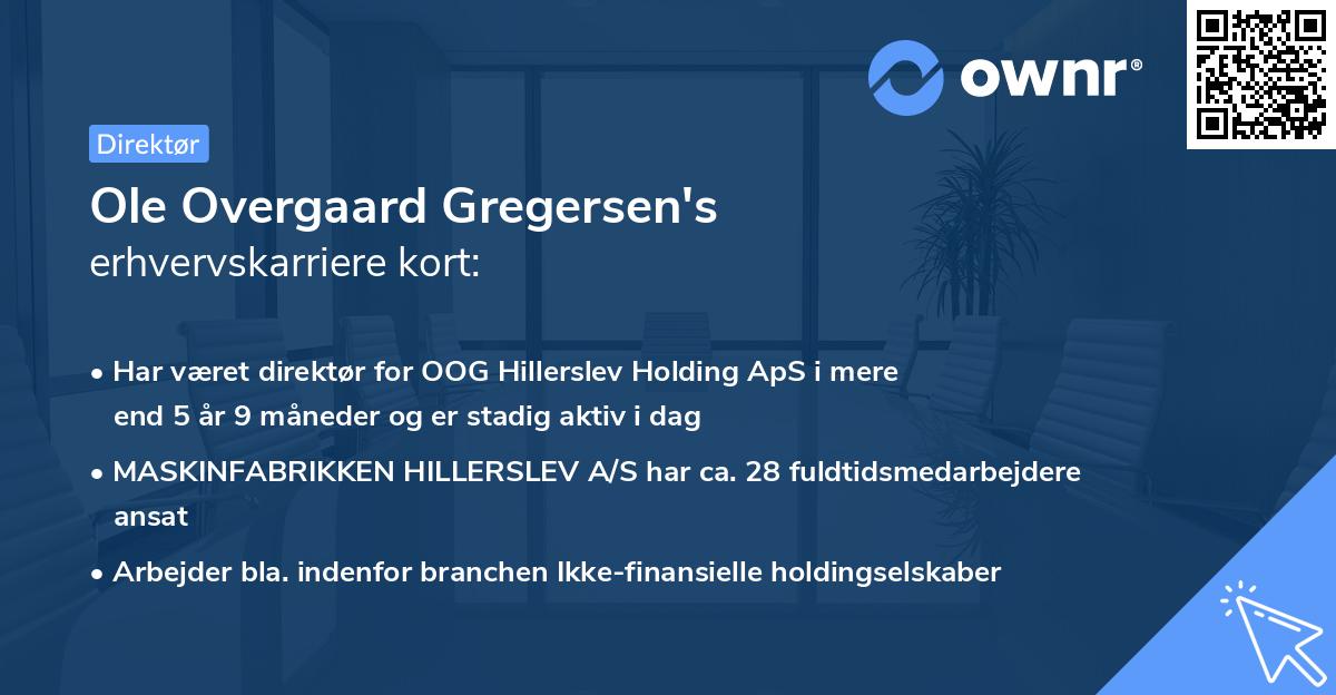 Ole Overgaard Gregersen's erhvervskarriere kort