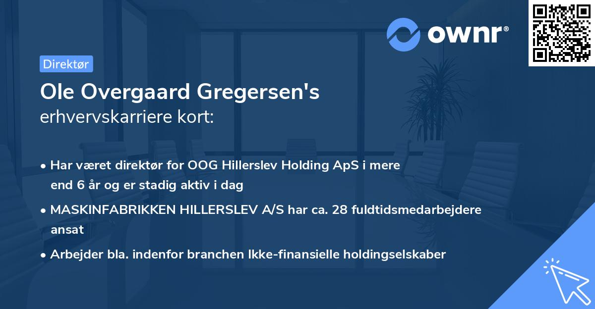 Ole Overgaard Gregersen's erhvervskarriere kort