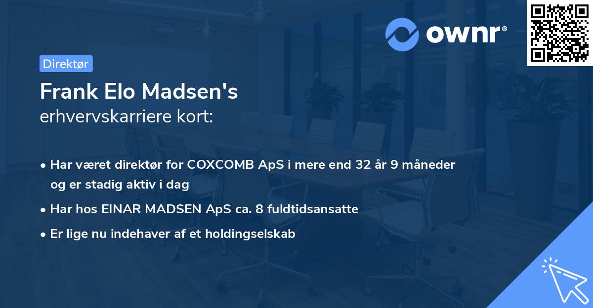Frank Elo Madsen's erhvervskarriere kort
