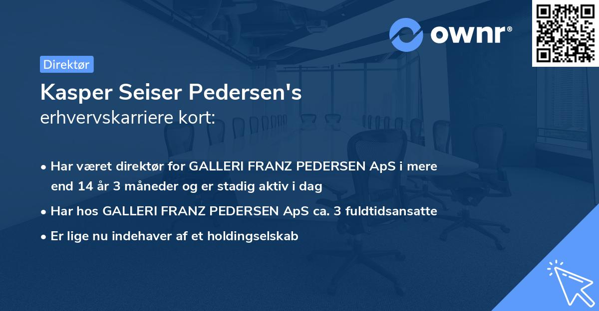 Kasper Seiser Pedersen's erhvervskarriere kort