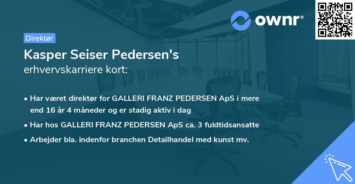 Kasper Seiser Pedersen's erhvervskarriere kort