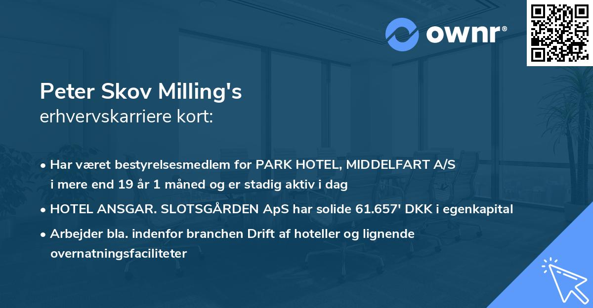 Peter Skov Milling's erhvervskarriere kort
