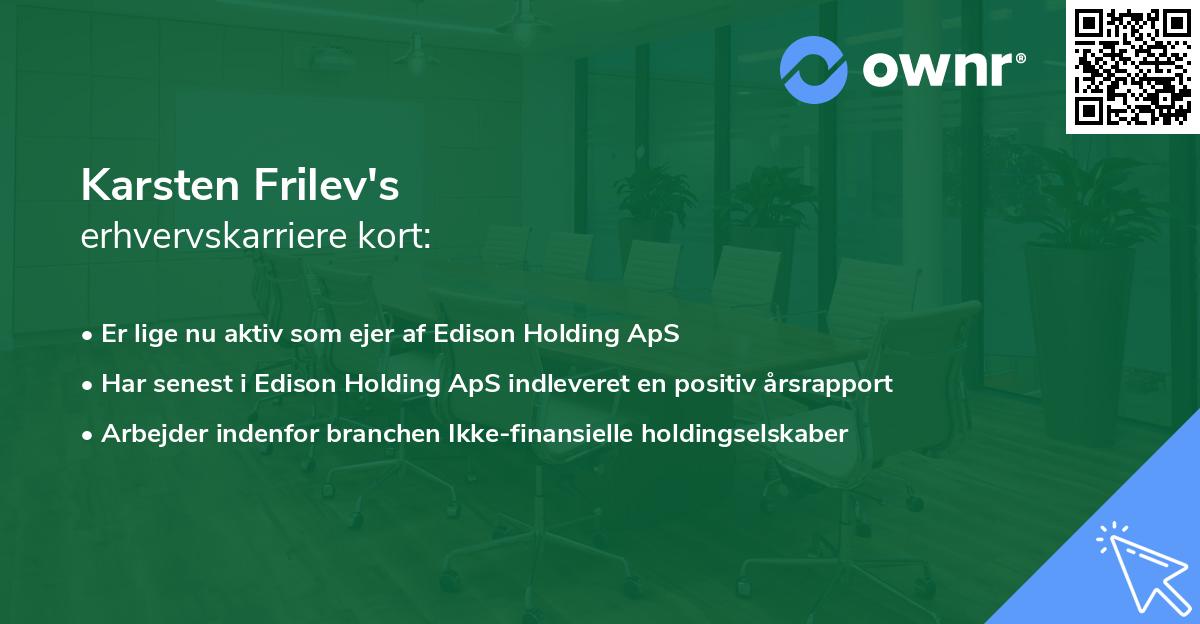 Karsten Frilev's erhvervskarriere kort