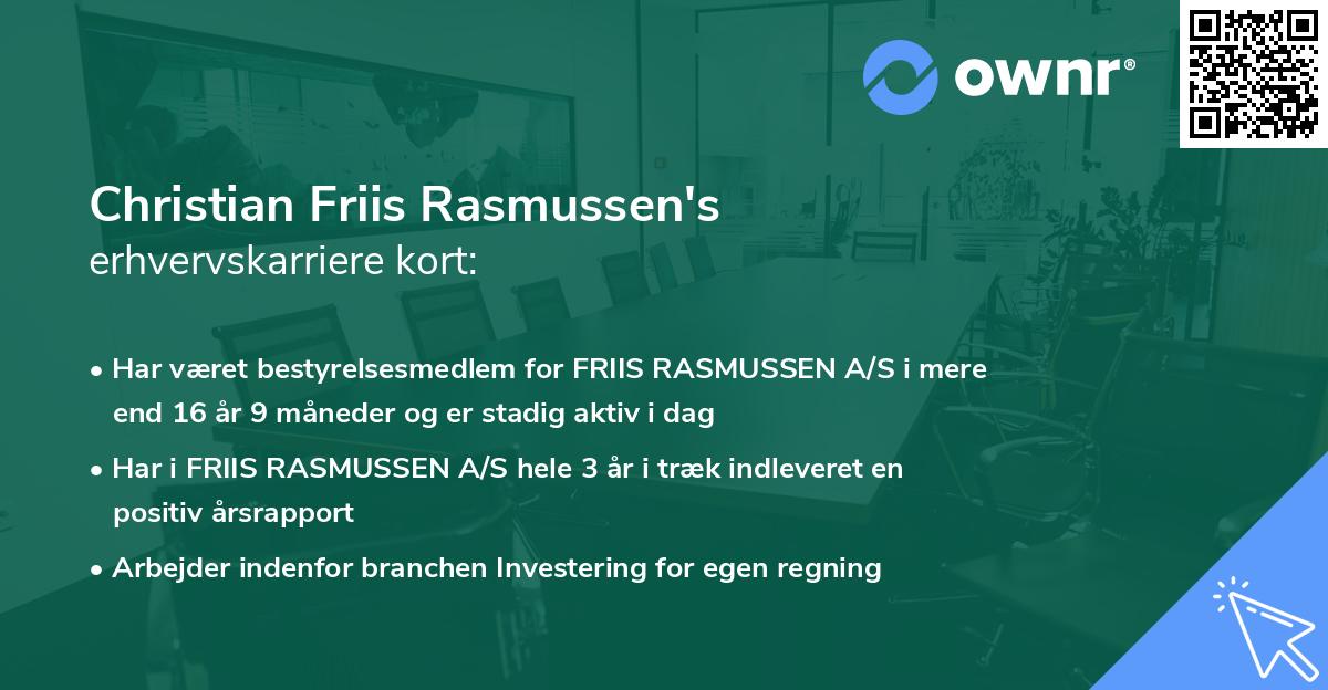 Christian Friis Rasmussen's erhvervskarriere kort