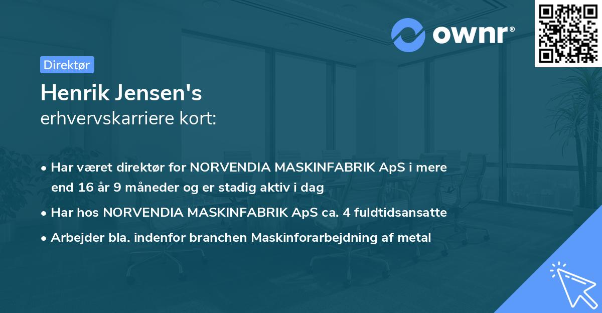 Henrik Jensen's erhvervskarriere kort
