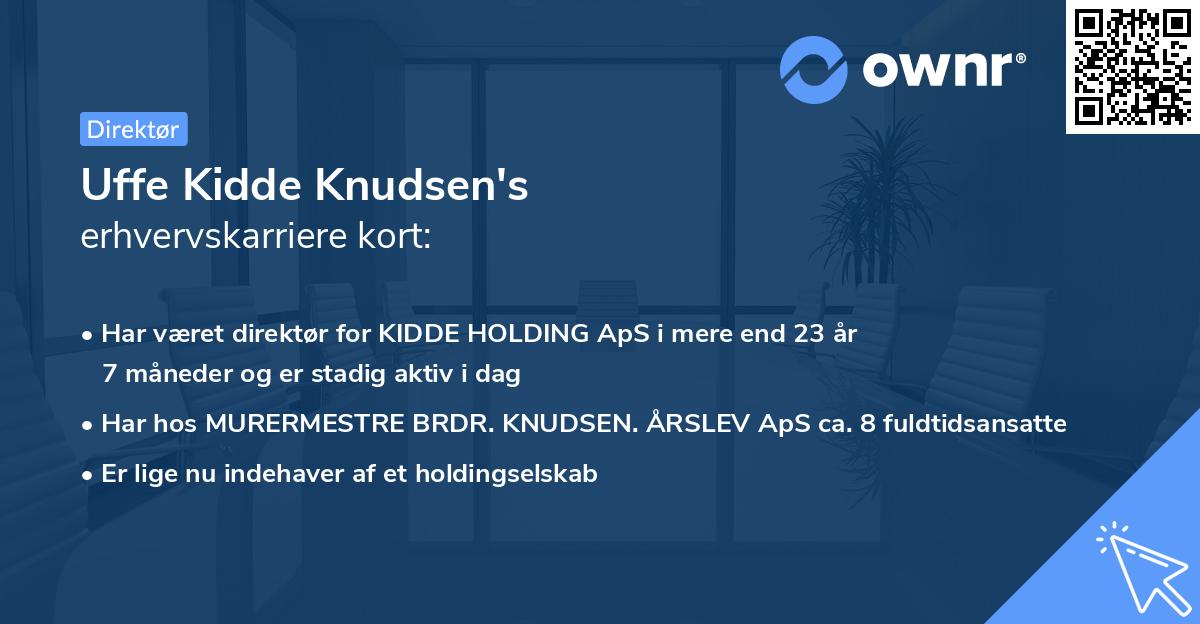 Uffe Kidde Knudsen's erhvervskarriere kort