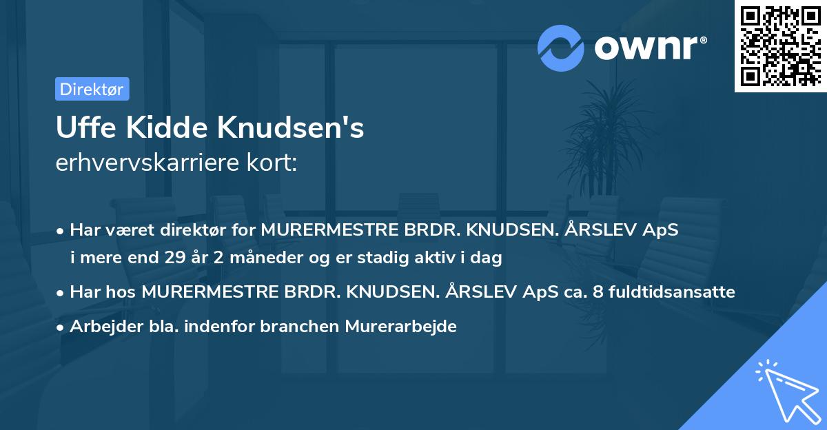 Uffe Kidde Knudsen's erhvervskarriere kort