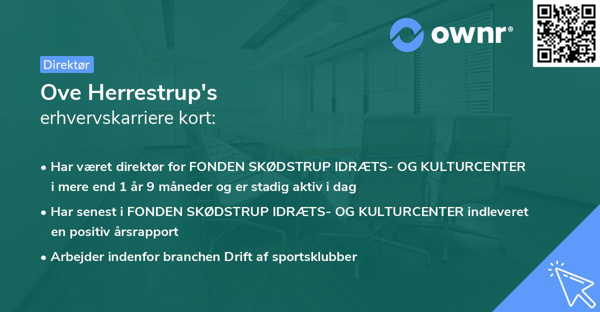 Ove Herrestrup's erhvervskarriere kort
