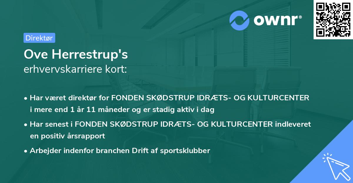 Ove Herrestrup's erhvervskarriere kort