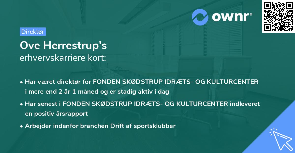 Ove Herrestrup's erhvervskarriere kort