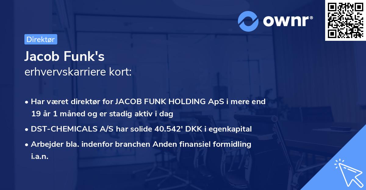 Jacob Funk's erhvervskarriere kort