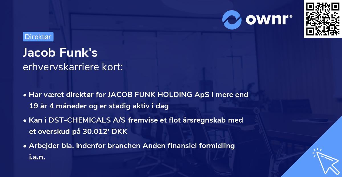 Jacob Funk's erhvervskarriere kort