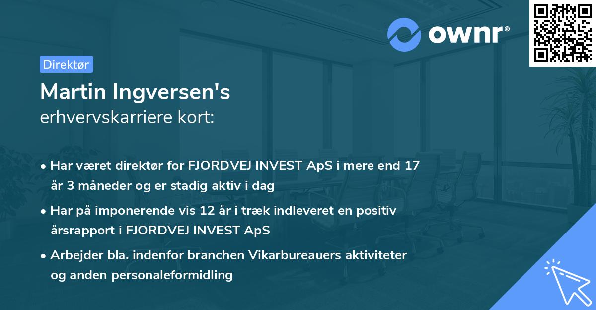 Martin Ingversen's erhvervskarriere kort