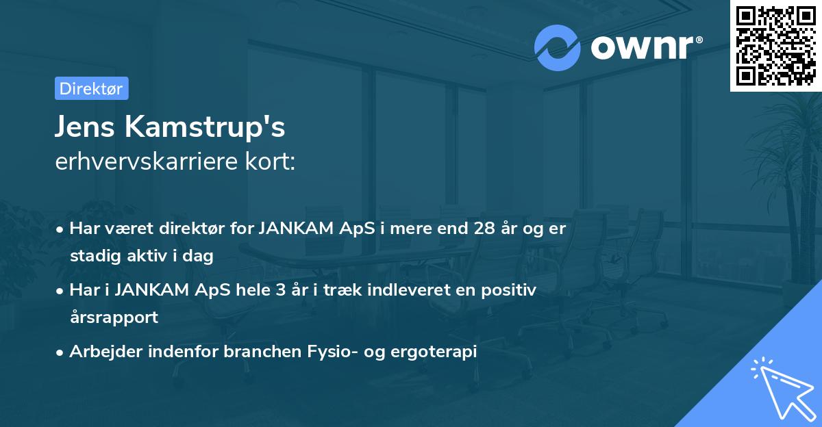 Jens Kamstrup's erhvervskarriere kort