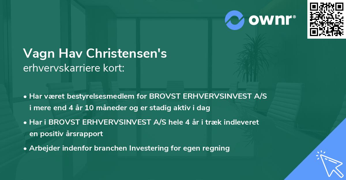 Vagn Hav Christensen's erhvervskarriere kort