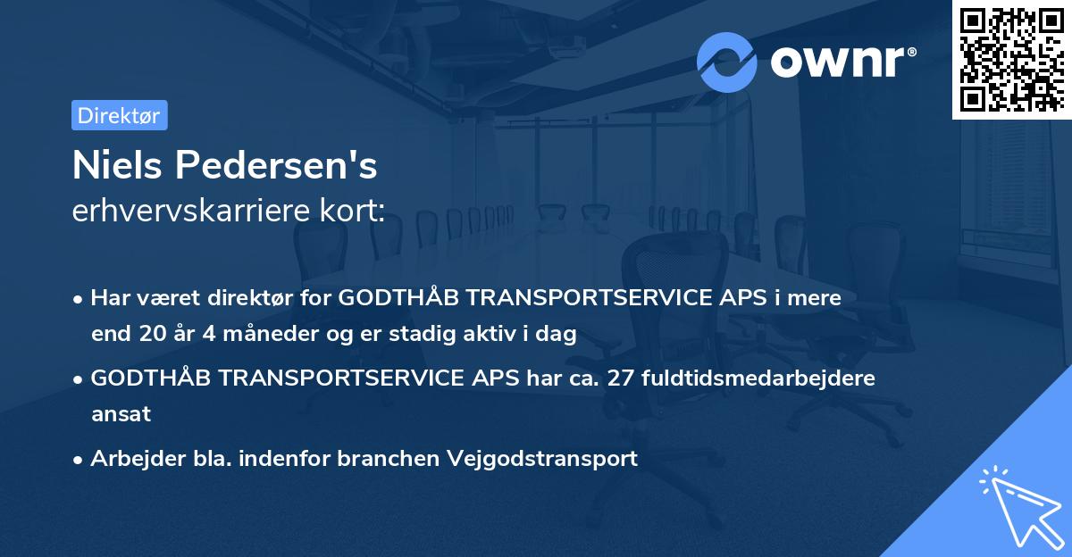 Niels Pedersen's erhvervskarriere kort