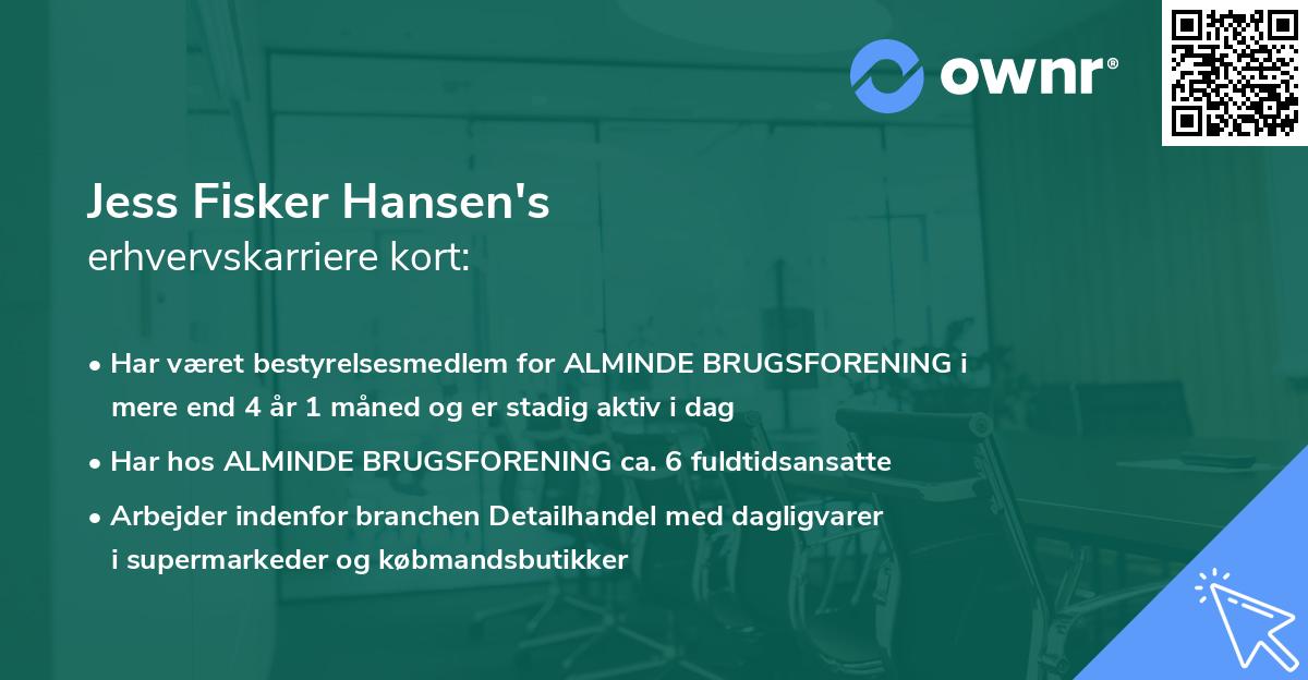 Jess Fisker Hansen's erhvervskarriere kort