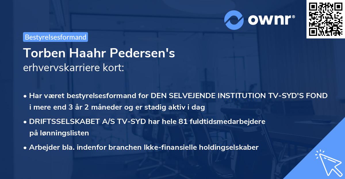 Torben Haahr Pedersen's erhvervskarriere kort