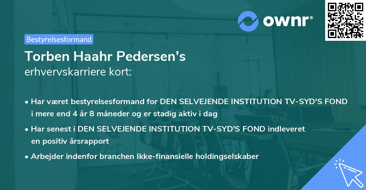 Torben Haahr Pedersen's erhvervskarriere kort