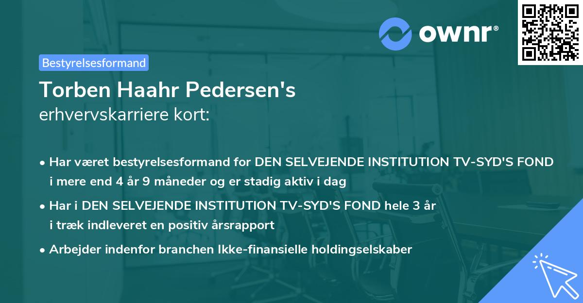 Torben Haahr Pedersen's erhvervskarriere kort