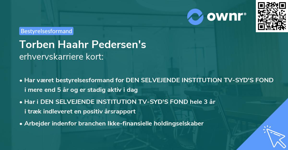Torben Haahr Pedersen's erhvervskarriere kort