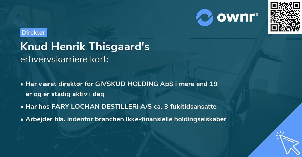 Knud Henrik Thisgaard's erhvervskarriere kort