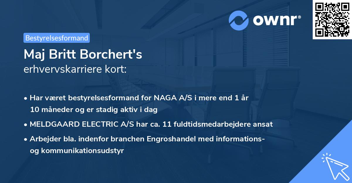 Maj Britt Borchert's erhvervskarriere kort