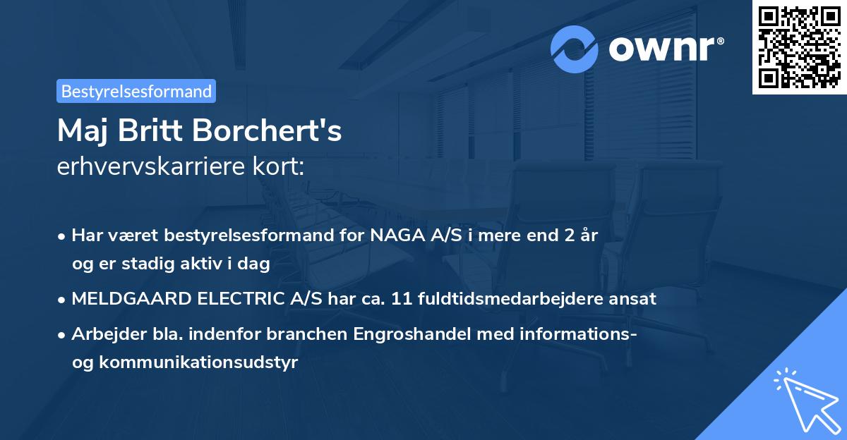 Maj Britt Borchert's erhvervskarriere kort