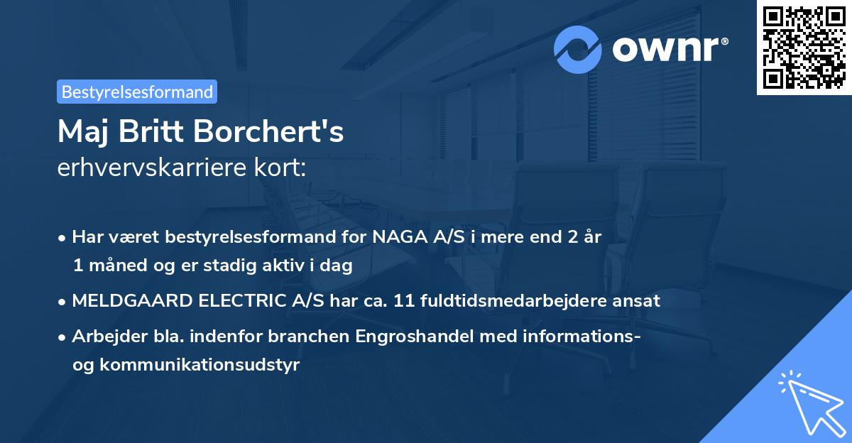 Maj Britt Borchert's erhvervskarriere kort