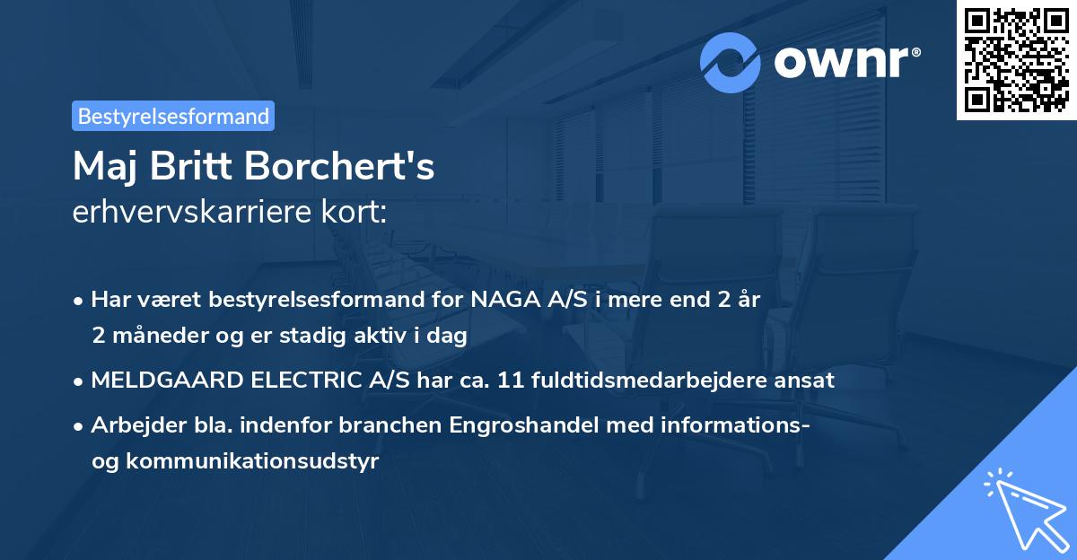 Maj Britt Borchert's erhvervskarriere kort