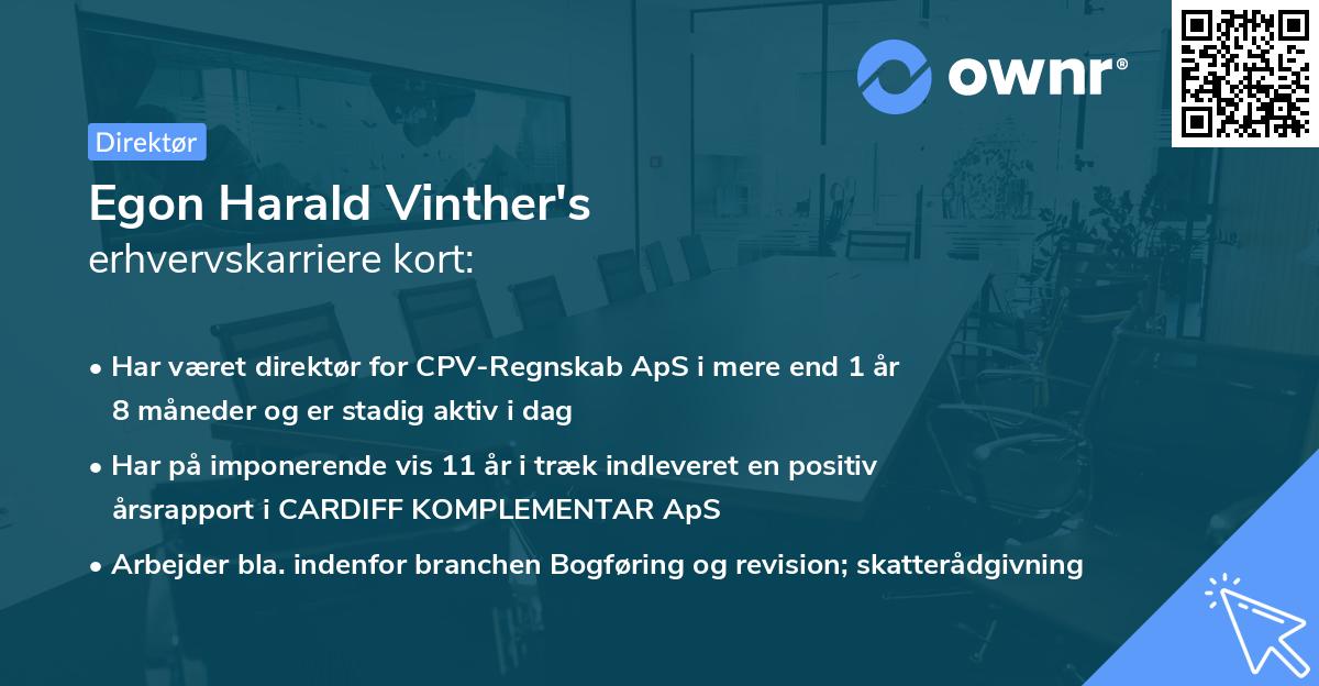 Egon Harald Vinther's erhvervskarriere kort