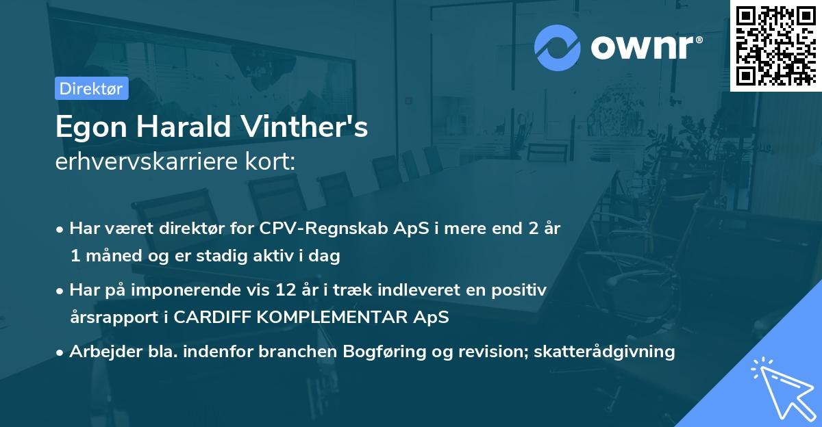 Egon Harald Vinther's erhvervskarriere kort