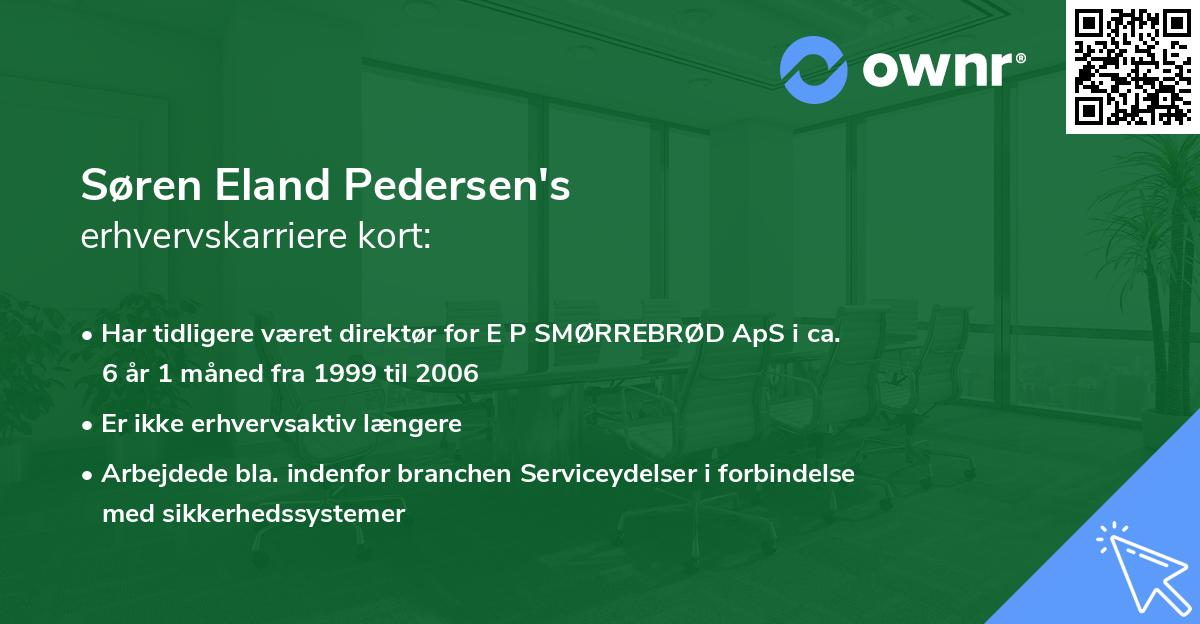 Søren Eland Pedersen's erhvervskarriere kort