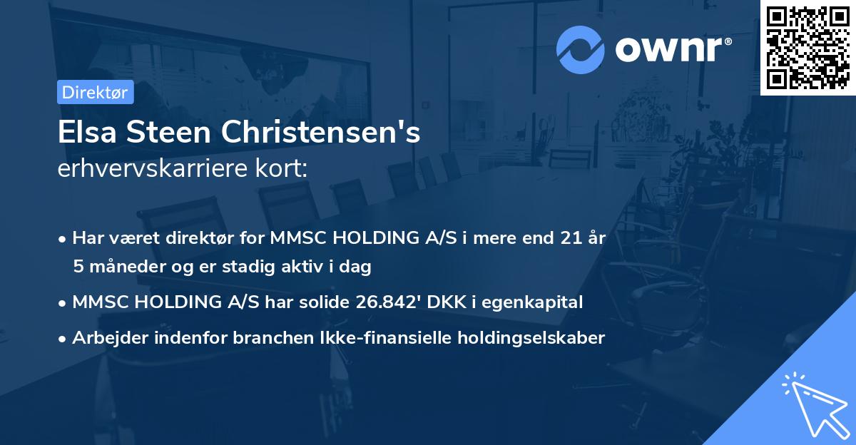 Elsa Steen Christensen's erhvervskarriere kort
