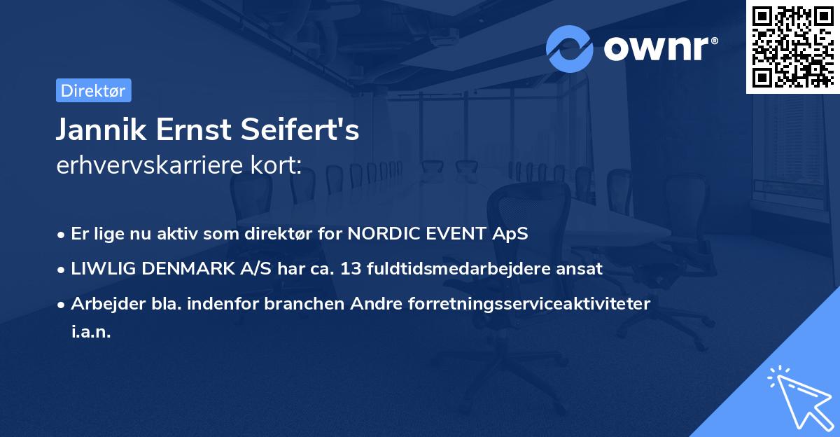 Jannik Ernst Seifert's erhvervskarriere kort