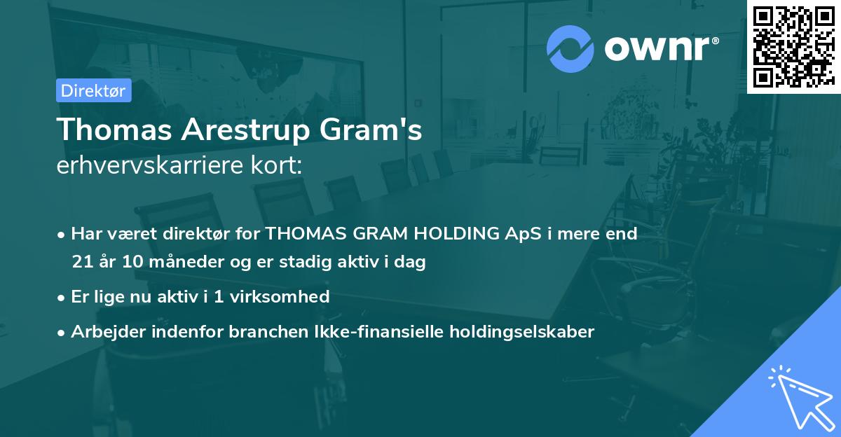 Thomas Arestrup Gram's erhvervskarriere kort