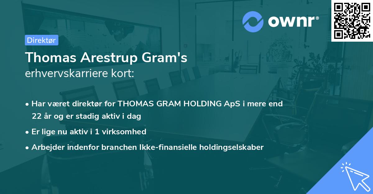 Thomas Arestrup Gram's erhvervskarriere kort