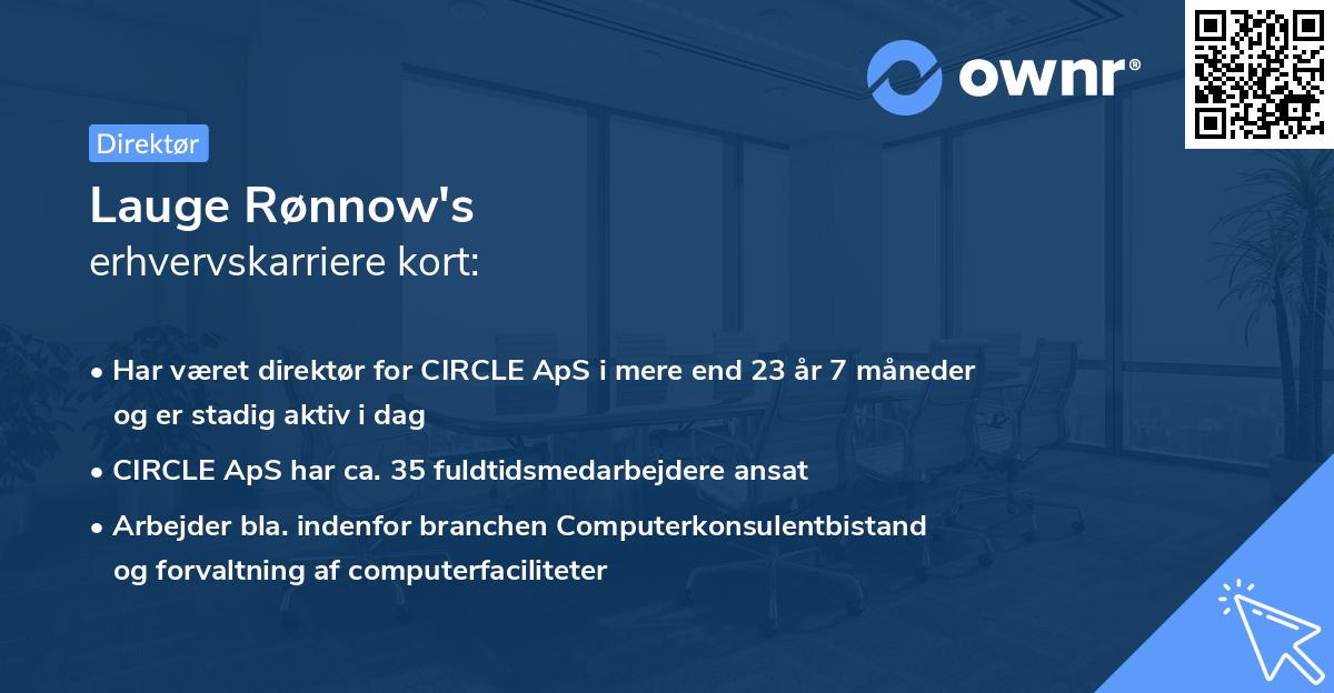 Lauge Rønnow's erhvervskarriere kort