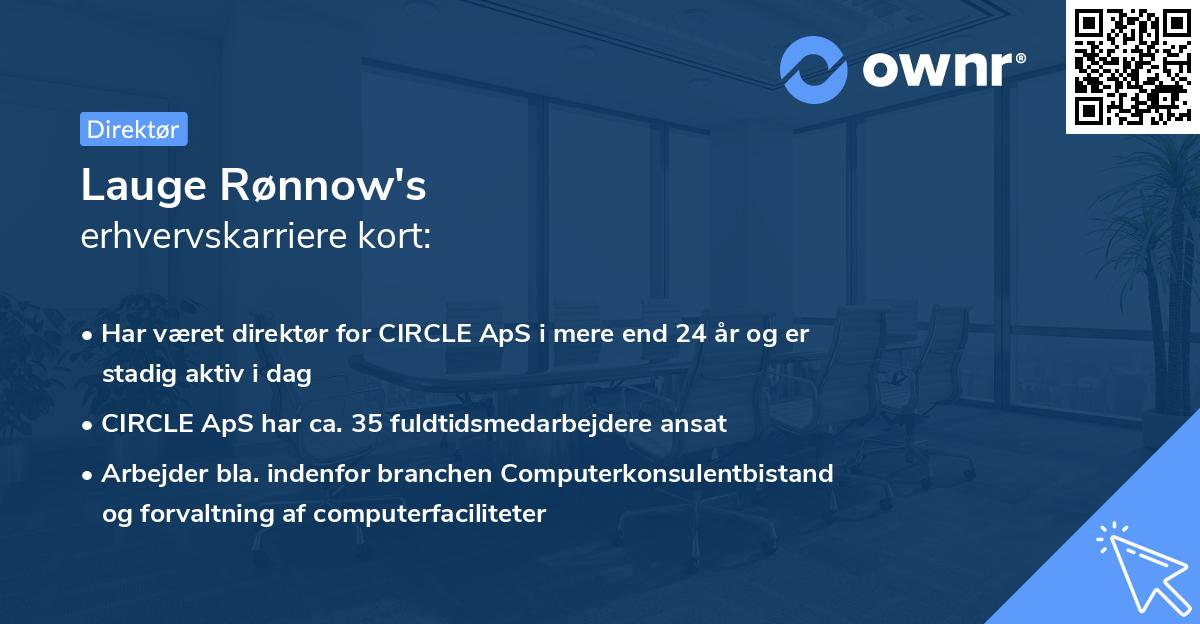 Lauge Rønnow's erhvervskarriere kort