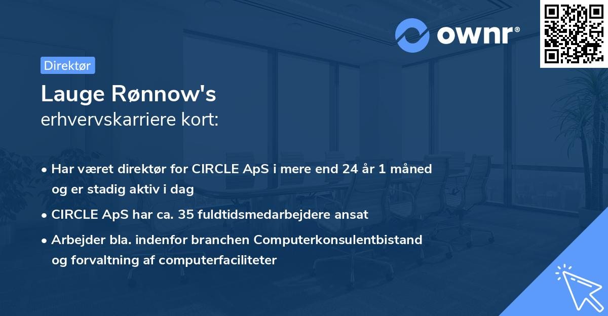 Lauge Rønnow's erhvervskarriere kort