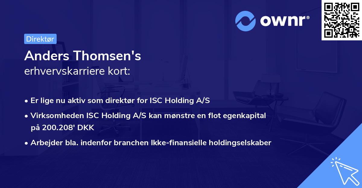 Anders Thomsen's erhvervskarriere kort