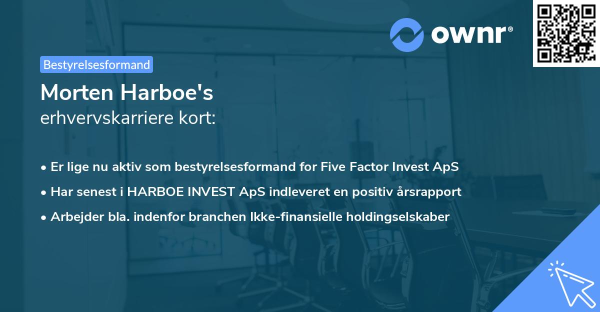 Morten Harboe's erhvervskarriere kort