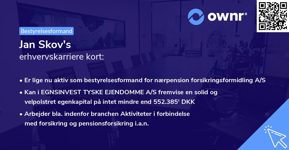 Jan Skov's erhvervskarriere kort