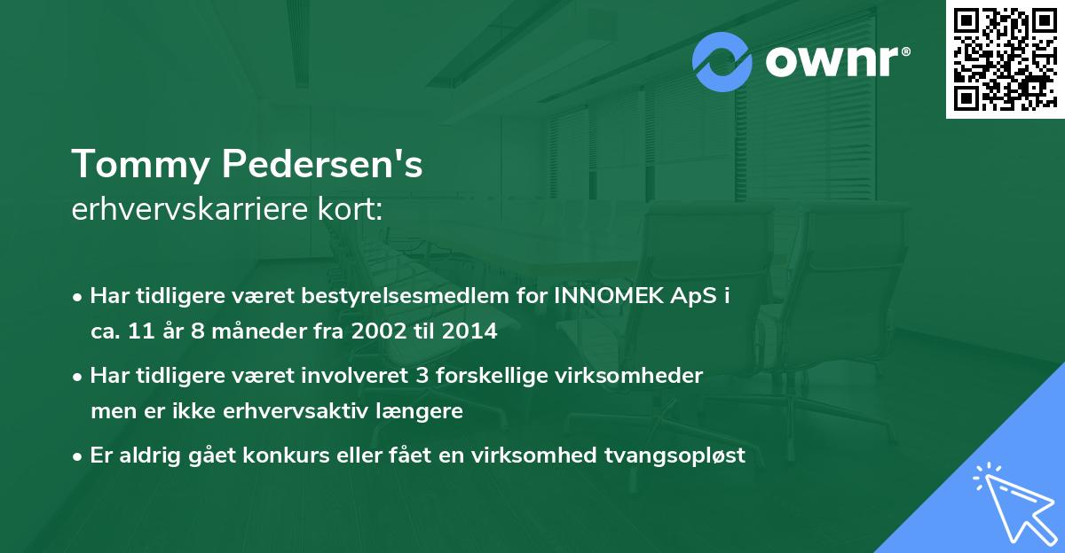 Tommy Pedersen's erhvervskarriere kort