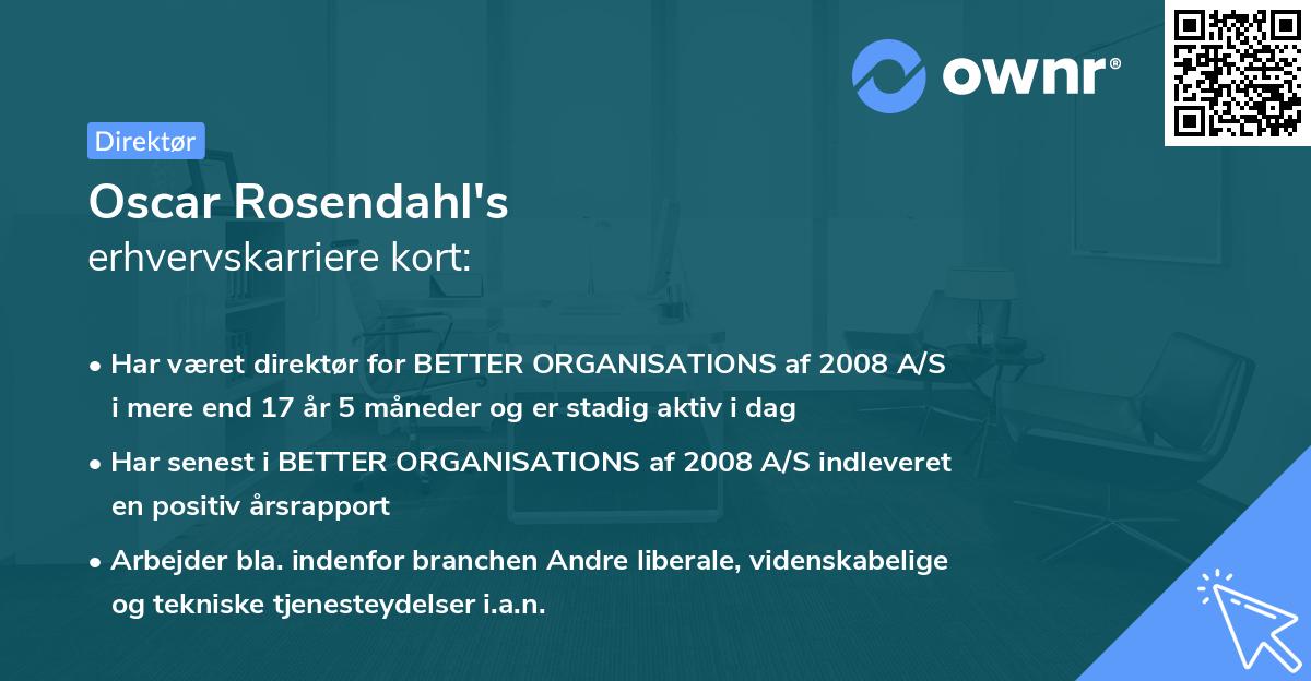 Oscar Rosendahl's erhvervskarriere kort