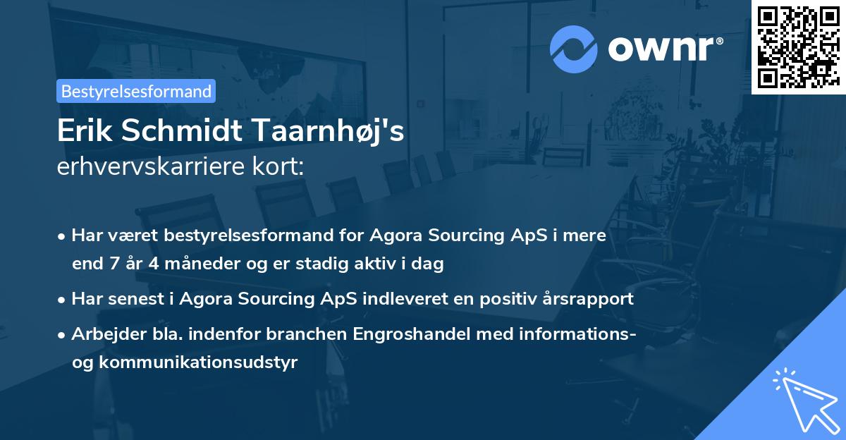Erik Schmidt Taarnhøj's erhvervskarriere kort